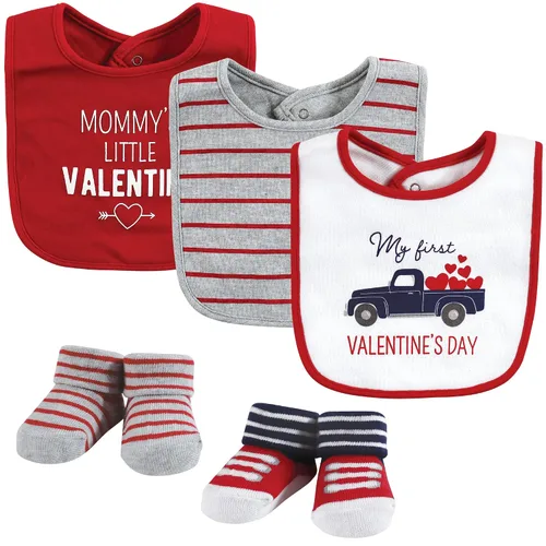Miniatura 60 de Hudson Baby Conjunto de babero y calcetines unisex de algodón para bebé, Tamaño único Chica Calabaza