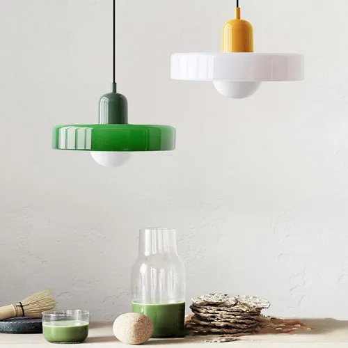 Miniatura 4 de Lámpara Colgante de cristal moderno de mediados de siglo, lámpara colgante de techo retro de 1 luz, lámpara creativa individual lámpara de comedor