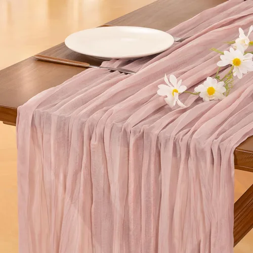 Miniatura 58 de Socomi - 10 caminos de mesa de gasa, estilo bohemio y rústico, para primavera, Pascua, bodas, fiestas, baby showers, cumpleaños y decoración, 120