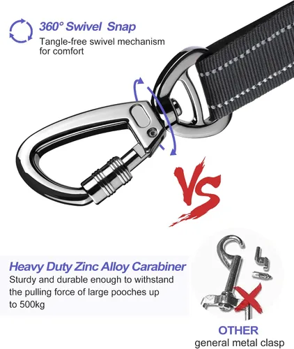 Miniatura 7 de AUBELL Cinturón de seguridad para perro, 3 en 1, ajustable, reflectante, resistente, arnés de perro con gancho de clip, cierre y hebilla, mosquetón