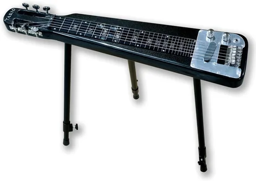 Miniatura 2 de TARIO Lap Steel Guitar 6 String Cabeza ranurada Stock Electric Slide Guitarras con bolsa de concierto (negro)