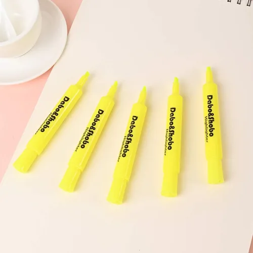 Miniatura 7 de Dabo&Shobo Resaltador amarillo, paquete de 24 unidades, color brillante, punta de cincel, para adultos, resaltado en la oficina escolar en casa