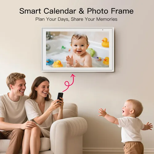 Miniatura 8 de Calendario digital familiar de 15.6 pulgadas, gráfico de tareas, planificador de comidas, pantalla de fotos, pantalla táctil interactiva FHD