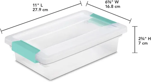 Miniatura 3 de Sterilite Paquete de 18 cajas de clip, contenedores apilables de plástico transparente con tapas de cierre, tamaño pequeño, suministros