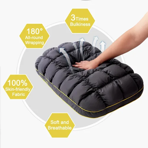 Miniatura 4 de YOUR MOON - Almohada de cama de apoyo mullida, tamaño estándar, relleno alternativo supersuave de alta calidad para dormir, calidad de hotel de lujo