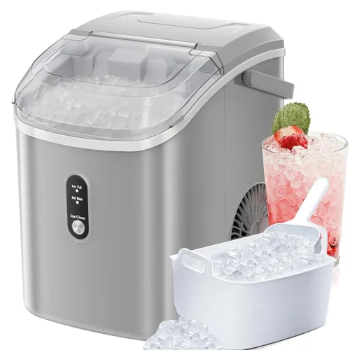 Miniatura 9 de Antarctic Star Máquina de hielo para encimera con hielo de pellets masticable suave, 34 libras/24 horas, operación con un solo clic, máquina