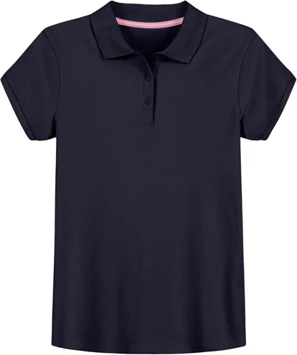 Miniatura 7 de IZOD - Camiseta de manga corta para uniforme escolar de niñas, cierre de botones, tejido entrelazado cómodo y suave