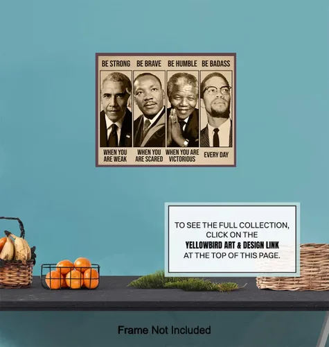 Miniatura 7 de Arte de pared y decoración afroamericana inspiradora - Sé fuerte, sé valiente, sé increíble - Decoración para el aula - Citas motivacionales