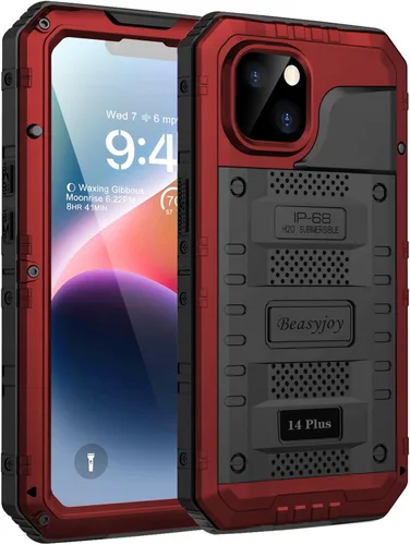 Miniatura 12 de Beasyjoy Funda impermeable para iPhone 14 Pro Max, funda de metal resistente con protector de pantalla integrado, protección de cuerpo completo