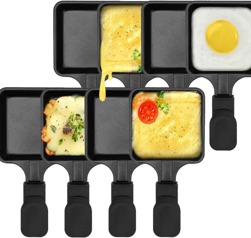 Mini parrilla con revestimiento antiadherente, accesorios de fusión para raclettes bandejas de repuesto, platos de raclette, mini sartenes para