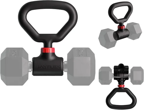 Jayflex Hyperbell Convertidor de Mancuernas - Convierte mancuernas en conjunto de barra y pesas rusas para fitness en casa - Ajustable y hasta 200