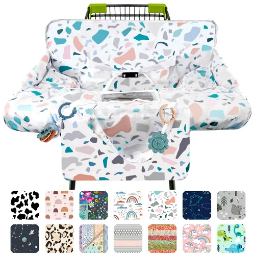 Funda para carrito de compras para bebé 2 en 1 Funda para silla alta con arnés de seguridad Multifuncional Patrón de manchas blancas Cubiertas de