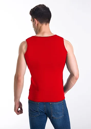 Miniatura 2 de Locachy Ropa interior térmica cálida de algodón para hombre, sin mangas, chaleco con forro polar, capa base sin mangas
