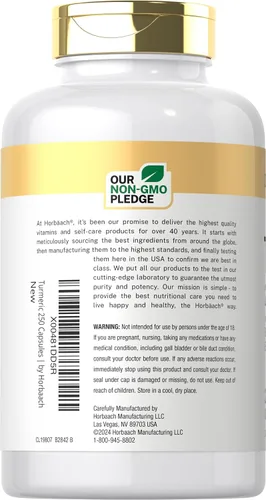 Miniatura 3 de Doctor's Way Suplemento de curcumina de cúrcuma 250 cápsulas con extracto de pimienta negra 95% curcuminoides Complejo sin OMG, sin gluten
