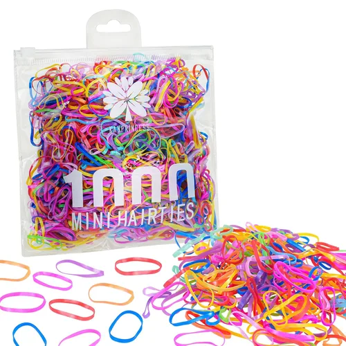 Miniatura 10 de KANPRINCESS 1000 bandas de goma para el cabello (negro)