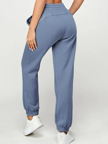 Miniatura 57 de IUUI Pantalones deportivos de cintura alta para mujer, con bolsillos, de algodón, holgados, atléticos