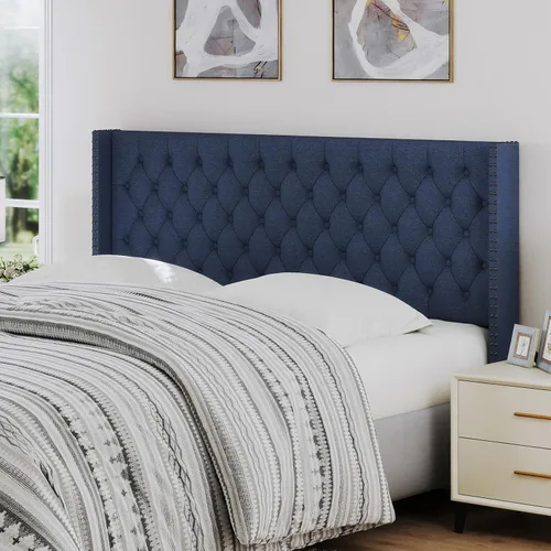 Miniatura 10 de Furpopup Cabecero tamaño Queen solamente, cabecero de pared con respaldo de ala, tamaño Queen para cama ajustable con acolchado de espuma de alta