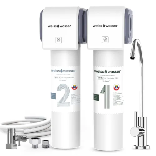 Filtro de agua para debajo del fregadero, ultra filtración multietapa para Baçtёria, reducción de cloro y olor, 9K Gal/2 años, fácil instalación con