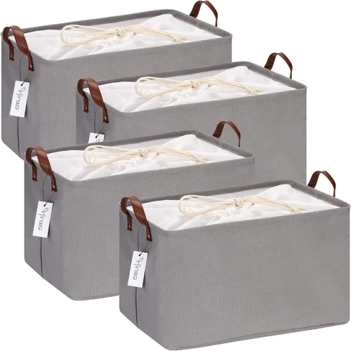 Miniatura 25 de Hinwo 31L Bolsas de almacenamiento grandes, organizadores de armario y almacenamiento, cestas de estante, cestas de almacenamiento plegables