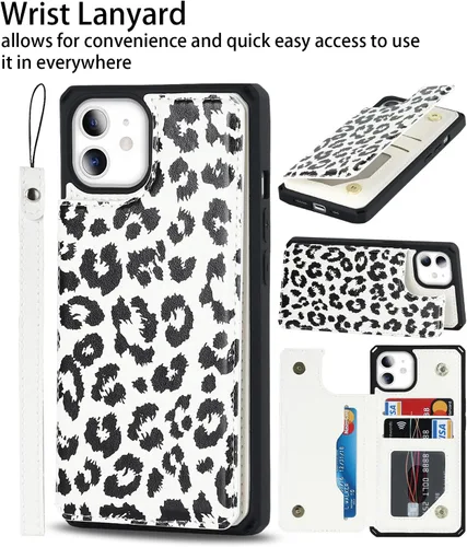 Miniatura 7 de Cavor para iPhone 11 Funda con tarjetero, para iPhone 11 Funda tipo cartera para mujeres y hombres, Funda para teléfono tipo cartera con soporte
