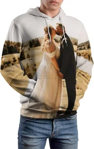 Miniatura 3 de Sudadera unisex con capucha personalizada con estampado 3D con bolsillo para hombres y mujeres, diseña tu propio suéter personalizado