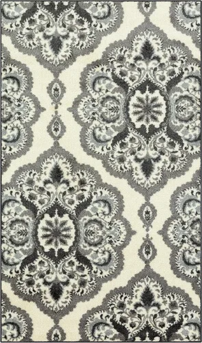 Miniatura 28 de Maples Rugs - Alfombra antideslizante Vivian, para pasillo o entrada, patrón de medallones [fabricada en Estados Unidos], 2 x 6 pies, color gris