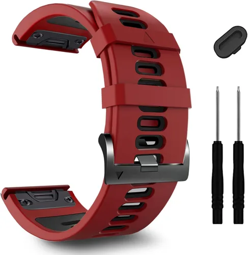 Miniatura 18 de ZPJPPLX 26mm Correas de reloj de fácil ajuste para tactix 8 Fenix 8 51mm 7X Pro 6X 5X, correas deportivas de silicona suave compatibles para Garmin