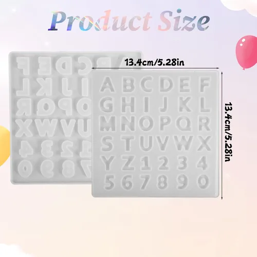 Miniatura 2 de 2 moldes de silicona para letras, moldes de silicona semitransparentes con letras reutilizables flexibles y reutilizables, moldes de joyería