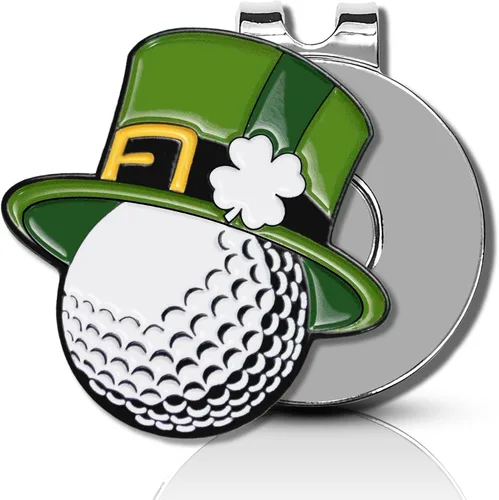 Miniatura 9 de ClubSmith® Lucky - Marcador de pelota de golf con clip magnético para sombrero, trébol irlandés y trébol, marca de alineación premium, accesorios