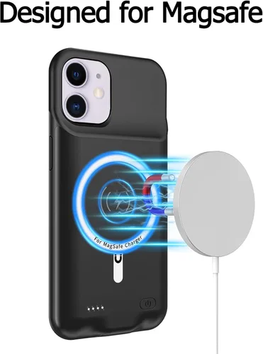Miniatura 5 de Funda de batería para iPhone 11, funda protectora de carga portátil mejorada de 10000 mAh con carga inalámbrica compatible con iPhone 11