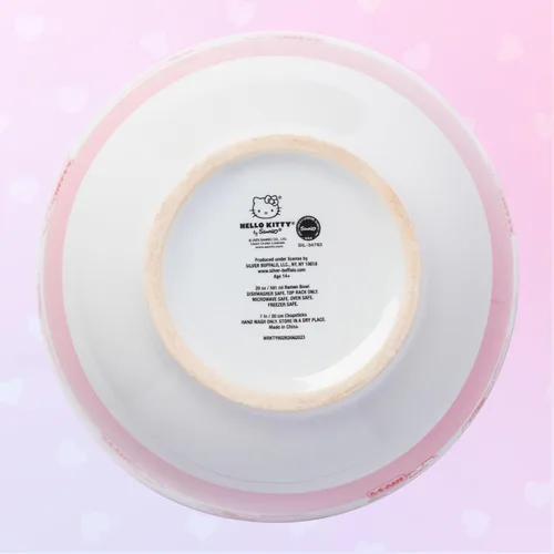 Miniatura 8 de Silver Buffalo Sanrio Hello Kitty Tazón de Cerámica para Fideos Ramen y Arroz con Patrón de Leche de Fresa, con Palillos, Apto para Microondas, 20
