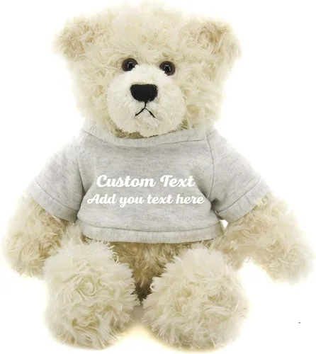 Miniatura 17 de Plushland Oso de peluche Brandon crema de 12 pulgadas, regalo personalizado para el día de la madre, San Valentín, graduación, cumpleaños