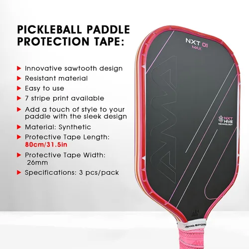 Miniatura 60 de PICKLETECH Cinta de protección de pala de pickleball – Protector de borde de cabeza de paleta – Cinta de protección de borde de raqueta ajuste gris