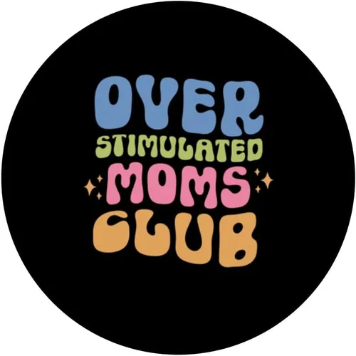 Miniatura 3 de Soverstimulated Moms Club Groovy Funny Mom PopSockets intercambiables PopGrip