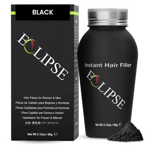 Miniatura 31 de ECLIPSE - Fibras de cabello negras para adelgazar el cabello para mujeres y hombres para ocultar la pérdida de cabello en 15 segundos, 100% fibras