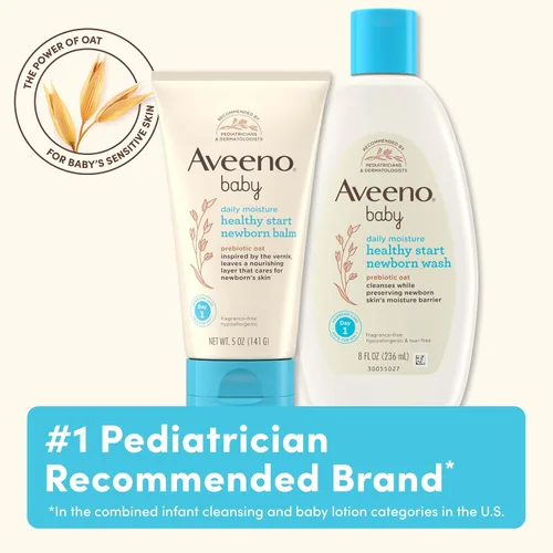 Miniatura 7 de Aveeno Baby Healthy Start Lavado Nutritivo para Recién Nacidos, Gel de Baño Hipoalergénico para Bebé, Avena Prebiótica, Limpia Suavemente la Piel