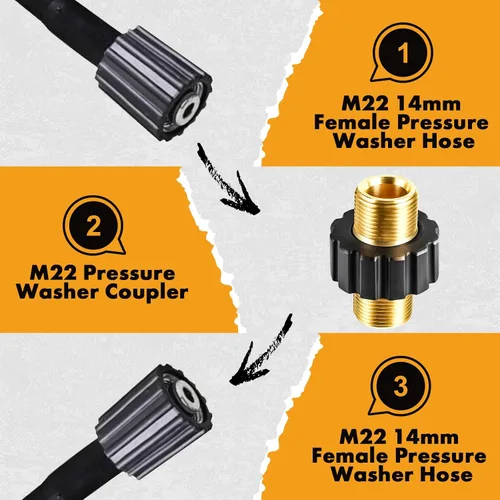 Miniatura 4 de Twinkle Star - Conector rápido de manguera de lavado a presión, conector de rosca métrica macho M22, TWIS375