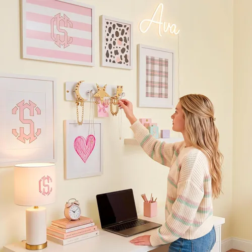 Miniatura 6 de Organizador magnético de joyas montado en la pared Almacenamiento de joyas colgantes Soporte de joyería Preppy Soluciones de almacenamiento