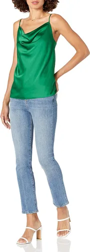 Miniatura 3 de The Drop Christy - Camiseta elástica sedosa con cuello de vaca para mujer
