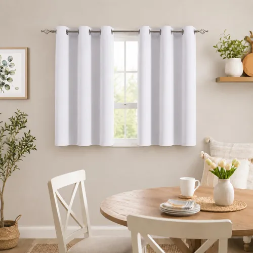 Miniatura 30 de Aquazolax Cortinas opacas de 45 pulgadas de largo, juego de 2 paneles para guardería, cortinas de tratamiento de ventanas con aislamiento térmico
