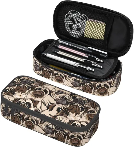 Miniatura 13 de Estuche organizador de lápices con patrón de gato negro, gran capacidad, papelería con cremallera, suministros escolares, bolsa para lápices