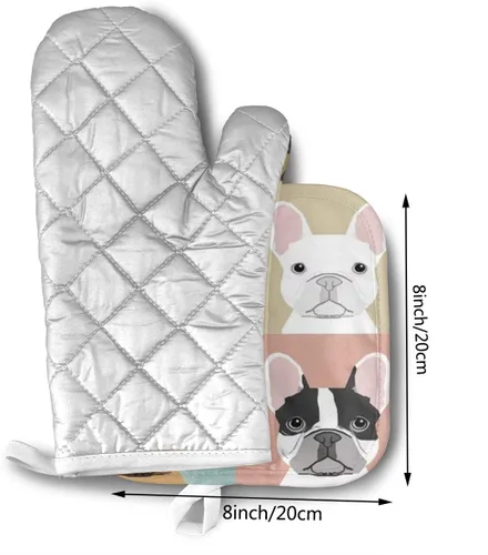 Miniatura 4 de Guantes de horno de perro French Bulldogs - Soportes para ollas - Decoración para la cocina - Juego de guantes de horno de agarradera (2 piezas)