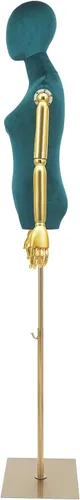Miniatura 8 de Forma de vestido de torso de maniquí femenino, 59.06 a 78.7 pulgadas de altura ajustable, modelo humanoide, soporte de maniquí con manos ajustables