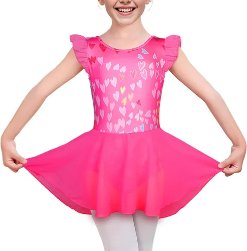 Miniatura 57 de LUOUSE Elegante leotardo de ballet para niñas con falda, mangas con volantes y volantes, perfecto para baile y gimnasia