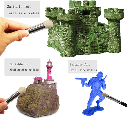 Miniatura 2 de Juego de pinceles para pasatiempos Sdanart, pincel de pintura en seco, juego de pinceles de detalle, 3 piezas de pinceles profesionales de arte