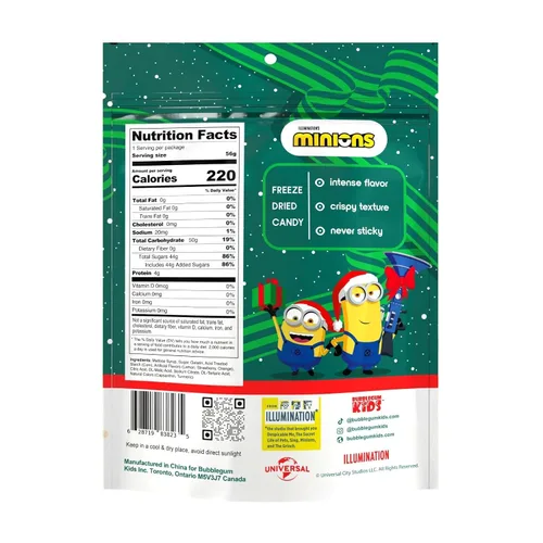 Miniatura 2 de Minions - Puffs de caramelo liofilizado de Navidad por Bubblegum Kids Relleno de calcetines, dulces de vacaciones, recuerdos de fiesta, sabor