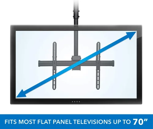 Miniatura 5 de Mount-It! - Soporte de techo para TV, ajustable en altura, rotación completa de 360 grados, inclinación y giro para televisores de pantalla plana