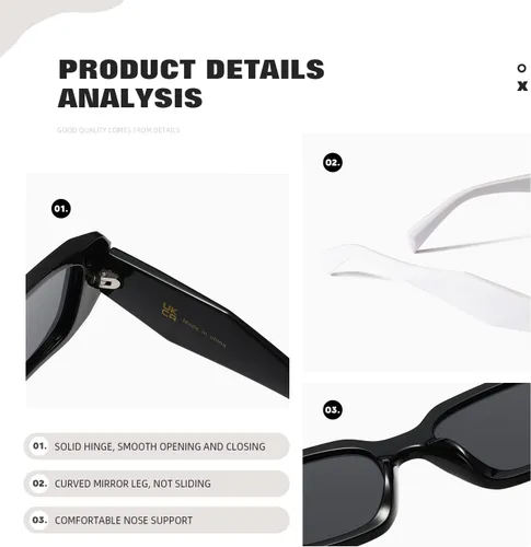 Miniatura 6 de Y2k - Gafas de sol para mujer y hombre, cuadradas, modernas, modernas, retro, con protección UV