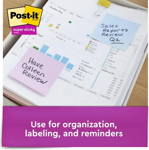 Miniatura 5 de Post-It Notas, Super Sticky, 3" x 3", 5ct - Multicolor