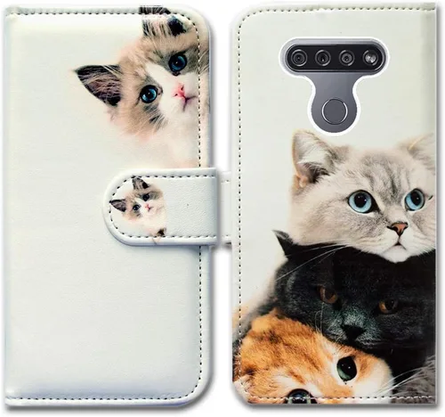 Miniatura 20 de Bcov Funda para LG K51/LG Reflect (LM-K500), diseño de libélula colorida funda de piel con tapa y ranura para tarjeta soporte para LG K51/LG Q51